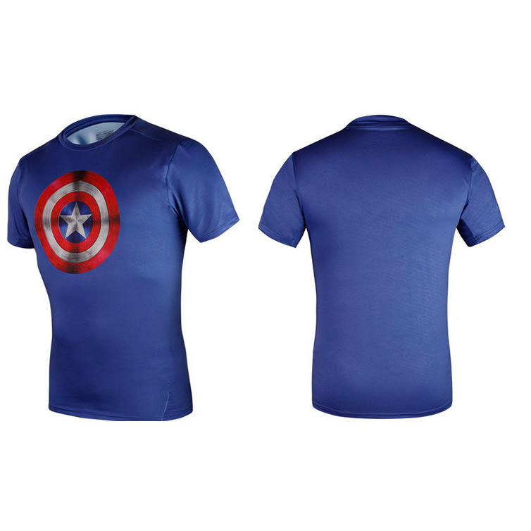 Captain America Sublimation printing quick dry  sports T-shirt