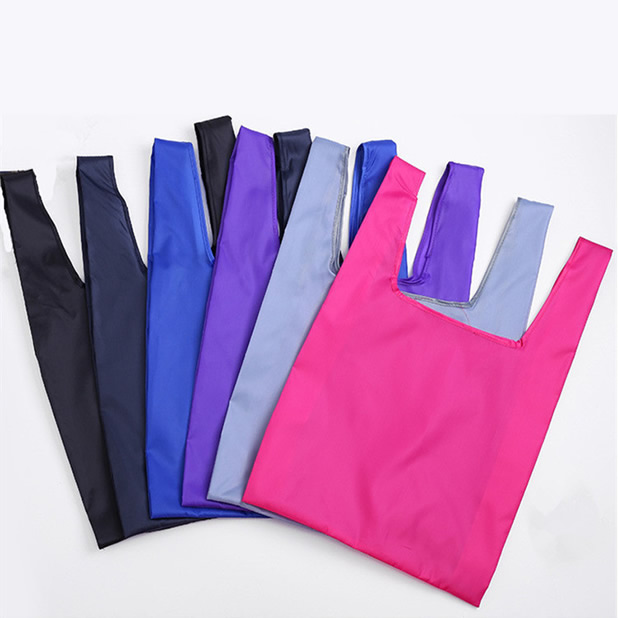 Eco friendly polyester folding bulk reusable shopping bag