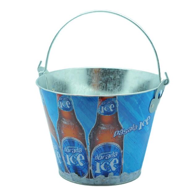 Tin Ice Bucket-Beer/ Beverage Bucket with Wire Handle