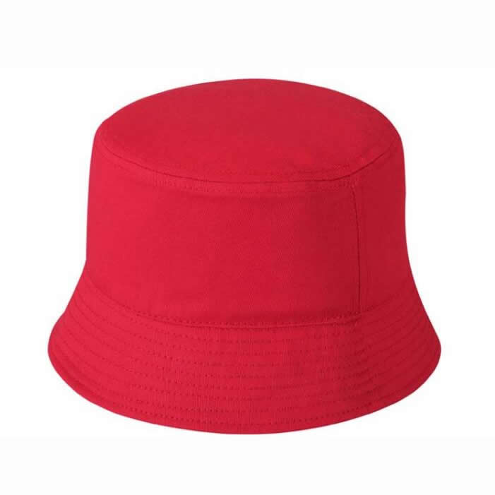 Heavy brushed cotton bucket hat-Red